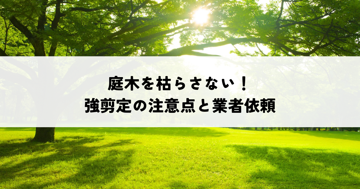 庭木を枯らさない！強剪定の注意点と業者依頼