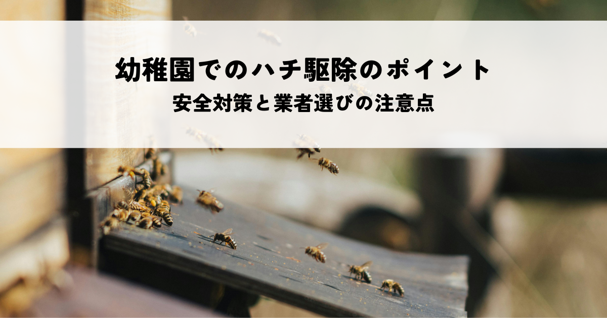 幼稚園でのハチ駆除のポイントとは？安全対策と業者選びの注意点